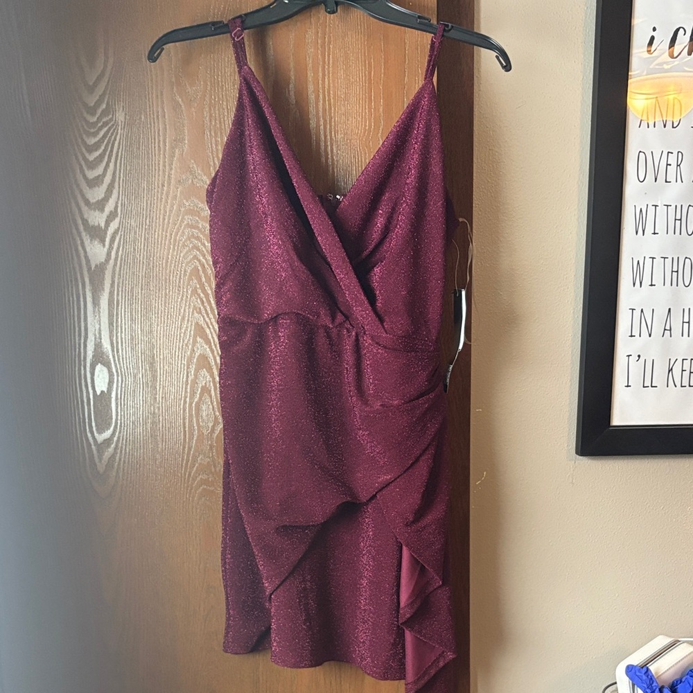 Trixxi Wine Sleeveless Dress